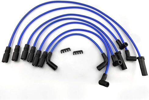 High Performance Spark Plug Wires Fit Astro Blazer C1500 Express 1500 Express 2500 K1500 P30 S10 C1500 K1500 Hombre Bravada 4.3L V6 Gas 1996-2007 Blue in Saudi Arabia