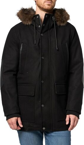 Andrew Marc mens Outerwear Dawson Melton Wool Removable Faux Fur Hood Coat in Saudi Arabia