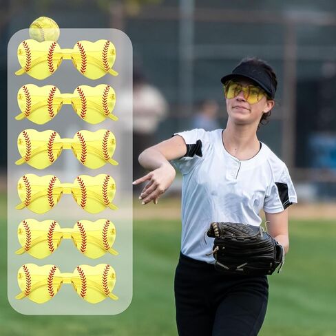 20 مجموعة من هدايا نظارات البيسبول مع بطاقة I Love Softball نظارات على شكل قلب باللونين الأصفر والأحمر in Kuwait