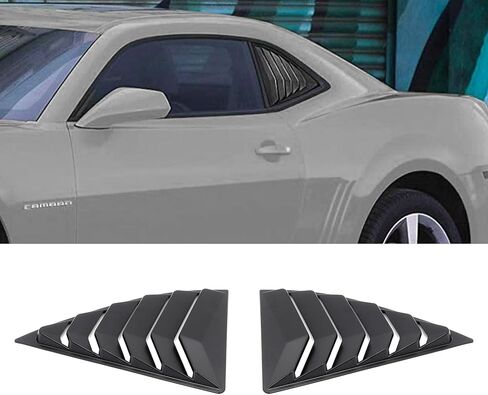 SCITOO ماتي الأسود PP الجانب الخلفي نافذة اللوفرات تنفيس الهواء سكوب ظلال غطاء الستائر صالح ل 2010-2015 لشروليه كامارو in Kuwait