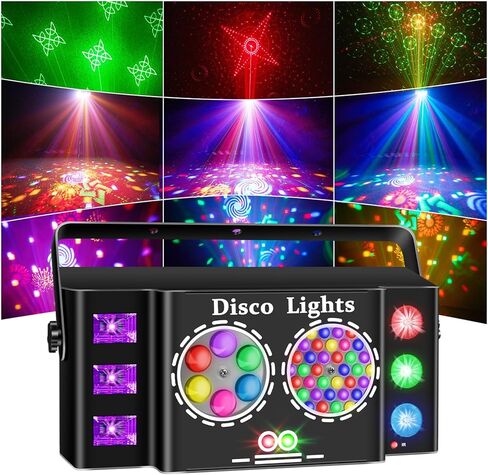 Happy Birthday Gifts Party Decor,Gift Party Light for Christmas Halloween Easter - DJ Disco Strobe Light Sound Activated Background Party Light with 60 Patterns Light Unique Gift Set in Saudi Arabia