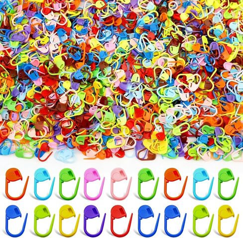 500 Pieces Colorful Knitting Markers Crochet Clips, Knitting Crochet Stitch Markers, Stitch Counter Needle Clips for Knitting DIY Craft Plastic Safety Pins in Kuwait