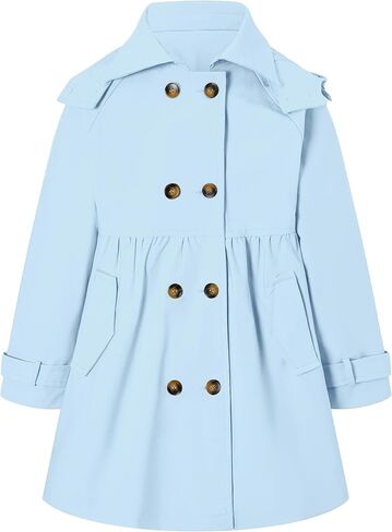 Girl's Trench Coat Hooded Waterproof rain jacket Outerwear 6-14 Years in Kuwait