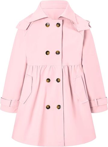Girl's Trench Coat Hooded Waterproof rain jacket Outerwear 6-14 Years in Kuwait