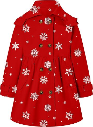 Girl's Trench Coat Hooded Waterproof rain jacket Outerwear 6-14 Years in Kuwait