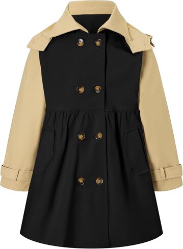 Girl's Trench Coat Hooded Waterproof rain jacket Outerwear 6-14 Years in Kuwait