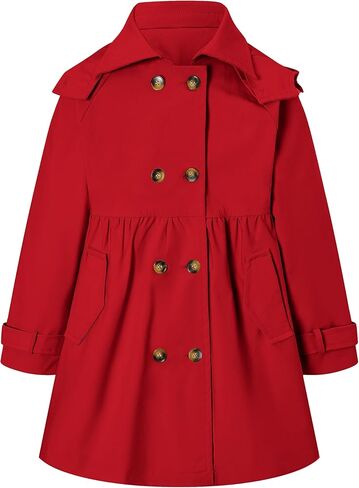 Girl's Trench Coat Hooded Waterproof rain jacket Outerwear 6-14 Years in Kuwait