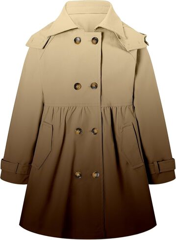 Girl's Trench Coat Hooded Waterproof rain jacket Outerwear 6-14 Years in Kuwait