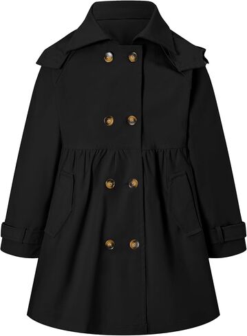 Girl's Trench Coat Hooded Waterproof rain jacket Outerwear 6-14 Years in Kuwait