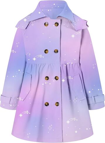 Girl's Trench Coat Hooded Waterproof rain jacket Outerwear 6-14 Years in Kuwait