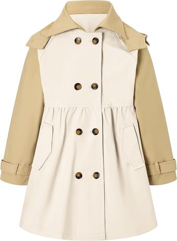 Girl's Trench Coat Hooded Waterproof rain jacket Outerwear 6-14 Years in Kuwait