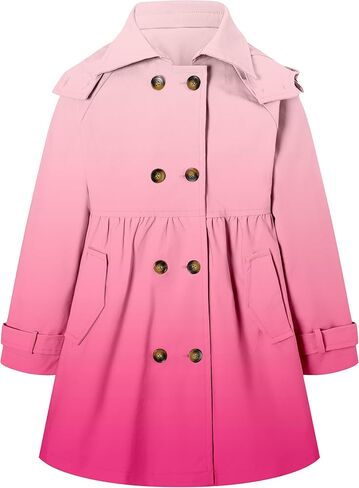 Girl's Trench Coat Hooded Waterproof rain jacket Outerwear 6-14 Years in Kuwait