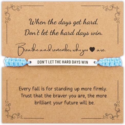 Dont Let The Hard Days Win Bracelet - Inspirational Bracelets for Women Men, Dont Let The Hard Days Win Inspirational Jewelry Gifts, Adjustable Handmade Braided Wrap Stainless Steel Engraved Words in Saudi Arabia