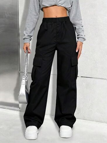 1 pc Teenage Retro Casual Street Style Girls/Youth Casual Cargo Pants for Spring, Summer and Autumn in Saudi Arabia