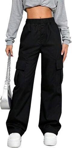 1 pc Teenage Retro Casual Street Style Girls/Youth Casual Cargo Pants for Spring, Summer and Autumn in Saudi Arabia