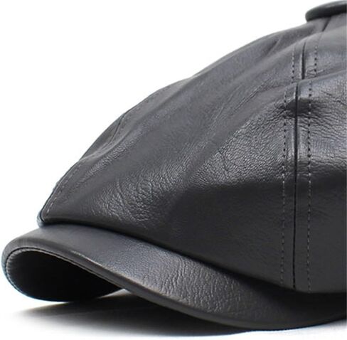 Grey Vintage Duck Tongue Cap Men's Beret PU Octagonal Hat Painter's in Saudi Arabia