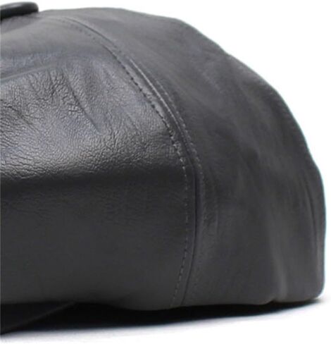 Grey Vintage Duck Tongue Cap Men's Beret PU Octagonal Hat Painter's in Saudi Arabia