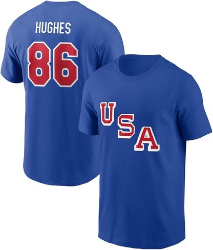 Jack Hughes Hockey USA T-Shirt Cotton Jersey #86 in Saudi Arabia