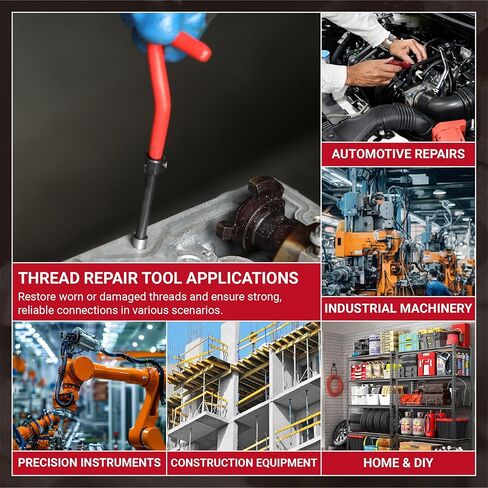 طقم إصلاح خيط هيليكويل M6×1.0، أداة إصلاح الخيط مع لقمة مثقاب HSS وإدراج خيط، طقم تثبيت إصلاح الخيط المتري لإعادة خيوط الخيوط الداخلية مع حقيبة حمل in Kuwait