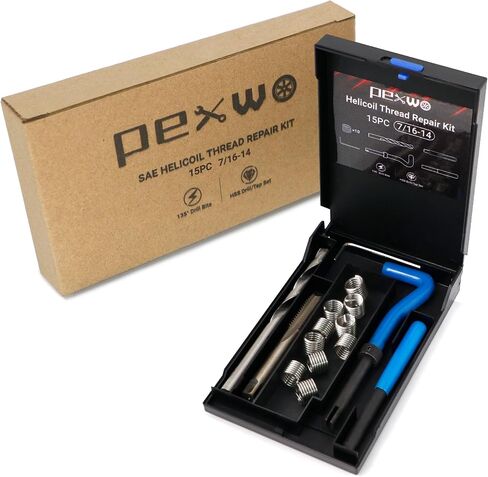 طقم إصلاح خيط هيليكويل M6×1.0، أداة إصلاح الخيط مع لقمة مثقاب HSS وإدراج خيط، طقم تثبيت إصلاح الخيط المتري لإعادة خيوط الخيوط الداخلية مع حقيبة حمل in Kuwait