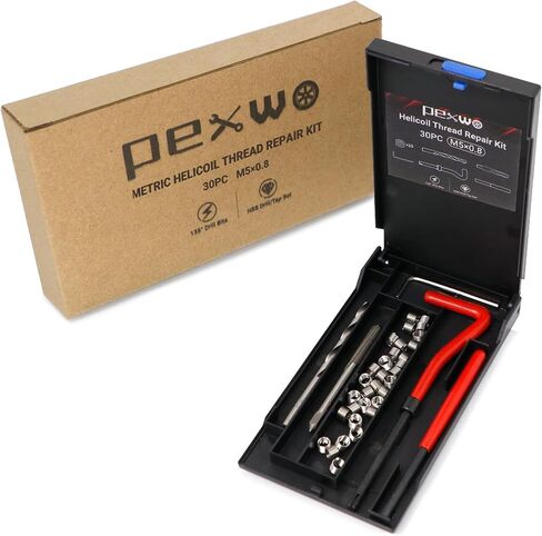 طقم إصلاح خيط هيليكويل M6×1.0، أداة إصلاح الخيط مع لقمة مثقاب HSS وإدراج خيط، طقم تثبيت إصلاح الخيط المتري لإعادة خيوط الخيوط الداخلية مع حقيبة حمل in Kuwait