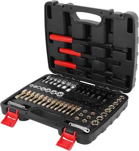 طقم استعادة الخيط 61 قطعة من maXpeedingrods، أداة إصلاح الخيط، UNC UNF ومجموعة مطارد الخيط المتري مع مقياس درجة الخيط in Kuwait