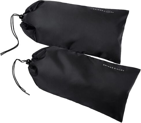 Briggs & Riley Shoe Bags for Travel - Shoe Covers for Men & Women, Luggage Storage Accessories for Packing in Suitcase, Drawstring for Secure Fit - Travel Essentials, Black (Pack of 2) in Saudi Arabia