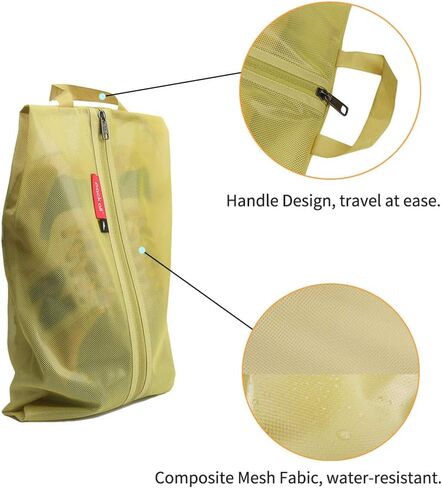 pack all Bundle | 1 Shoe Bag Mustard & 1 Kids Shoe Bag Green for family, men, women and children in Kuwait