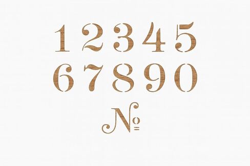 Old Typeface Numbers Stencil 2 Inch Tall 11 x 8.5 Inch Reusable Vintage Numeric Template for Painting on Walls Wood Fabric and Crafts in Saudi Arabia
