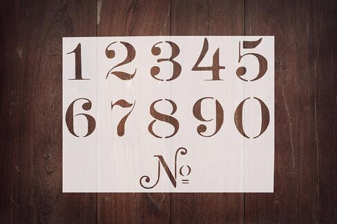 Old Typeface Numbers Stencil 2 Inch Tall 11 x 8.5 Inch Reusable Vintage Numeric Template for Painting on Walls Wood Fabric and Crafts in Saudi Arabia