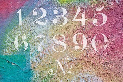 Old Typeface Numbers Stencil 2 Inch Tall 11 x 8.5 Inch Reusable Vintage Numeric Template for Painting on Walls Wood Fabric and Crafts in Saudi Arabia