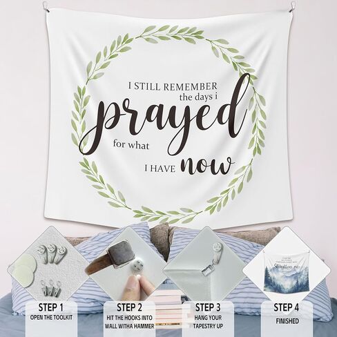 Jinhaichen Inspirational Christian Boho Wall Tapestry Hanging for Bedroom, Motivational Bible Verse Tapestry, Religious Bible Verse Farmhouse Home Decor for Living Prayer Room Church 50x60 Inch in Saudi Arabia