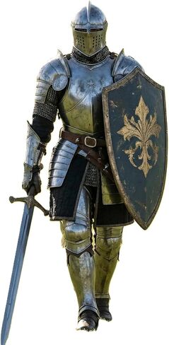 Medieval Knight in Full Plate Armor Wearable 18-Gauge Steel Crusader Costume Fantasy Functional Armor Set Close Helmet Full Body Steel Suit for LARP, Cosplay & Display for Reenactment & Halloween in Saudi Arabia