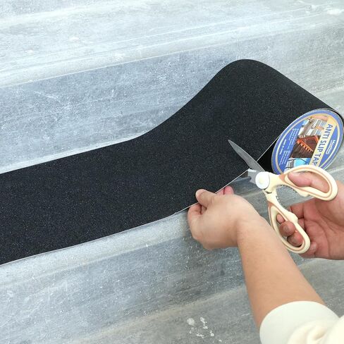 12" x 30Ft Heavy Duty Anti Slip Tape, 80 Grit Grip Tape, All Weather Abrasive Friction for Stairs, Skateboards, Indoor Outdoor, Garage Ramps, Home & Business - Black in Saudi Arabia