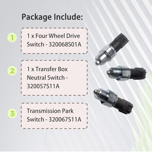 علبة نقل مفتاح المحرك طقم مستشعر موضع محايد مناسب لنيسان أرمادا فرونتير باثفايندر تيتان إكستيرا 2005-2019، استبدال مفتاح صندوق النقل 32006-8S01A 32005-7S11A 32006-7S11A، 3 قطع in Kuwait