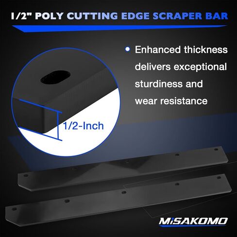 1/2" Heavy Duty Poly Cutting Edge Scraper Bar Compatible with John Deere 54" Front Mount Snow Blade Plow, Replace# M75679 in Saudi Arabia