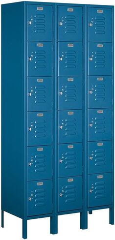 Salsbury Industries 66365BL-U Six Tier Box Style 36-Inch Wide 6-Feet High 15-Inch Deep Unassembled Standard Metal Locker, Blue in Saudi Arabia