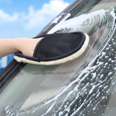 Tyenaza Car Wash Mitt Thickened Portable Versatile Scratch Proof Cleaning Gloves for Vehicle Motorcycle in Saudi Arabia
