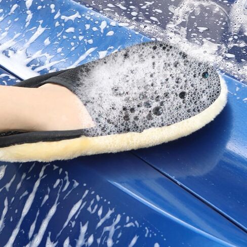 Tyenaza Car Wash Mitt Thickened Portable Versatile Scratch Proof Cleaning Gloves for Vehicle Motorcycle in Saudi Arabia