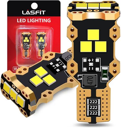 LASFIT 194 LED Bulb 6000K White, T10 168 2825 W5W LED Replacement Light Bulbs, For Dome Map Light, Door Light, Courtesy Light, License Plate Light, Trunk Light, Super Bright (Pack of 2) in Kuwait