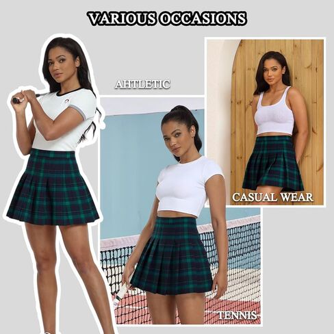 Pleated Skirt for Women Cheer Skirts High Waisted Tennis Skirts with Shorts Athletic Skorts in Saudi Arabia