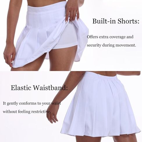 Pleated Skirt for Women Cheer Skirts High Waisted Tennis Skirts with Shorts Athletic Skorts in Saudi Arabia