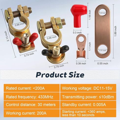 Remote Battery Disconnect Switch 12V, 200A Remote Control Battery Kill Switch, Anti Theft and Battery Drain Automatic Power Shut Off Switch for Car, Auto, ATV, Truck in Kuwait