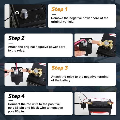 Remote Battery Disconnect Switch 12V, 200A Remote Control Battery Kill Switch, Anti Theft and Battery Drain Automatic Power Shut Off Switch for Car, Auto, ATV, Truck in Kuwait