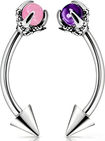 16G Eyebrow Piercing Jewelry Surgical Steel Vertical Labret Lip Jewelry Curved Barbell Eyebrow Rings Rook Navel Small Belly Button Ring for Women Men 8mm 10mm 12mm in Saudi Arabia