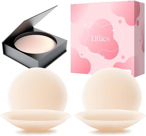 Nipple Covers for Women – 2 Pairs Seamless Ultra-Thin Silicone Pasties, Reusable Adhesive Breast Petals for Strapless & Backless Dresses, Invisible No-Show Waterproof Nip Covers, Matte Finish, Creme in Saudi Arabia