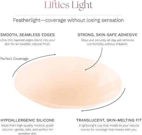 Nipple Covers for Women – 2 Pairs Seamless Ultra-Thin Silicone Pasties, Reusable Adhesive Breast Petals for Strapless & Backless Dresses, Invisible No-Show Waterproof Nip Covers, Matte Finish, Creme in Saudi Arabia