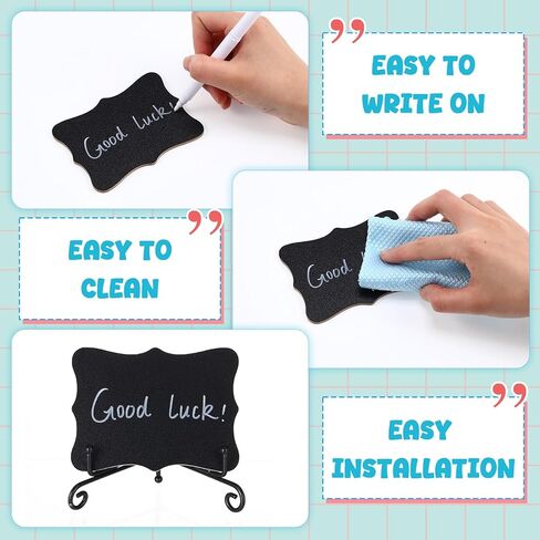 16 Set Mini Chalkboard Signs with Iron Stand, Food Labels for Party Buffet, Small Blackboard Labels, Catering Supplies Buffet Display for Wedding Place Cards Name Tags Party Decor in Kuwait
