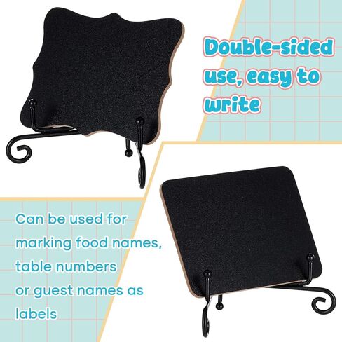 16 Set Mini Chalkboard Signs with Iron Stand, Food Labels for Party Buffet, Small Blackboard Labels, Catering Supplies Buffet Display for Wedding Place Cards Name Tags Party Decor in Kuwait