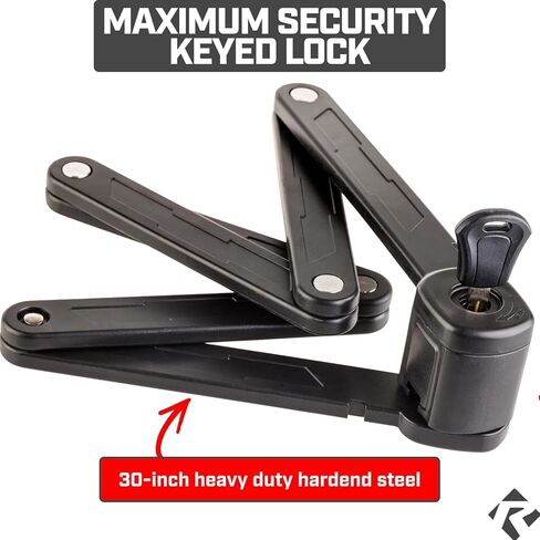 Revere Folding Bike Lock – Heavy-Duty Anti-Theft Hardened Steel, Rust-Proof, Foldable Compact High-Security Lock for Bicycle, Scooter & Motorcycle (Keyed) in Saudi Arabia